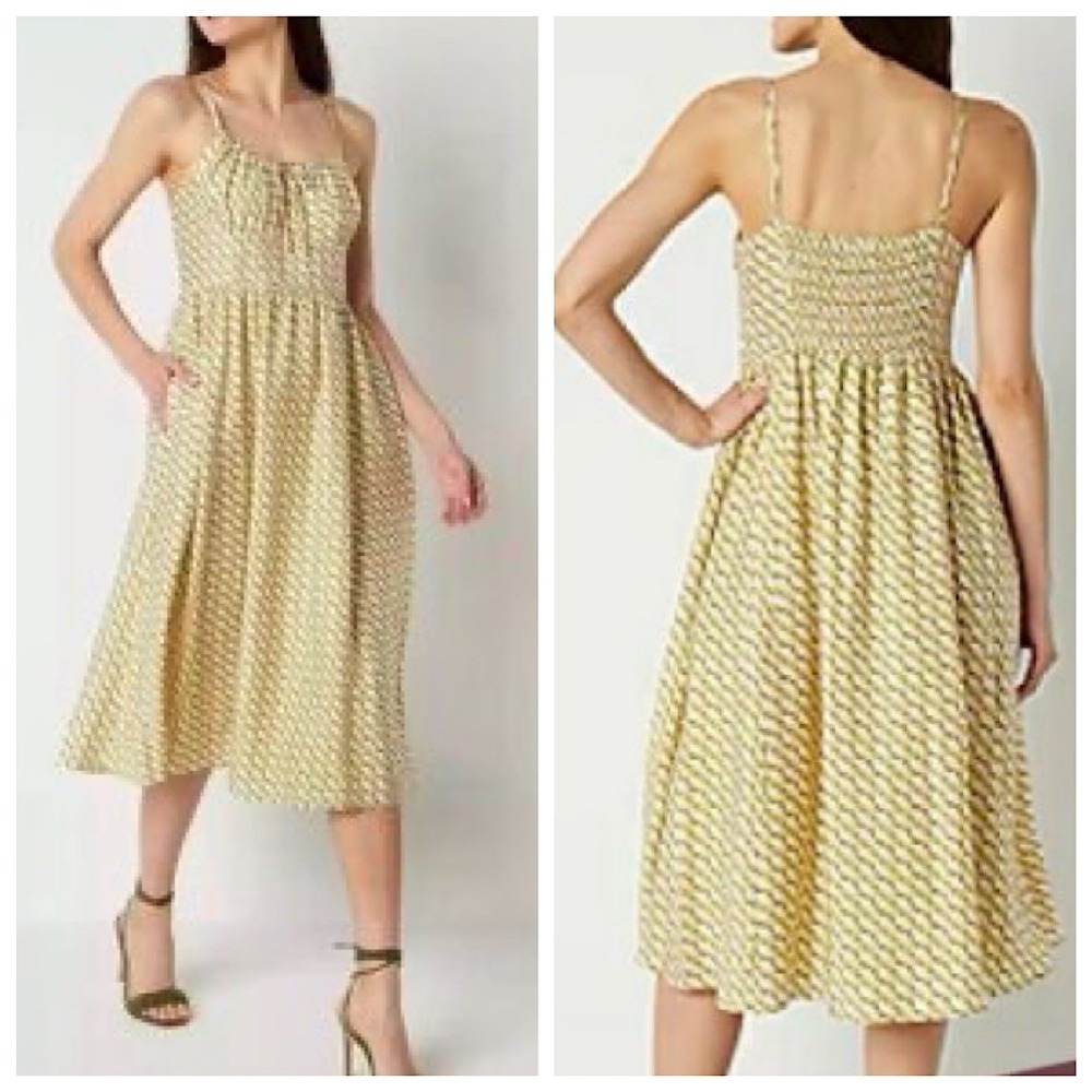 Ryegrass‎ Strappy Sleeveless Midi Dress Womens Sz XL Multicolor Smocked Back